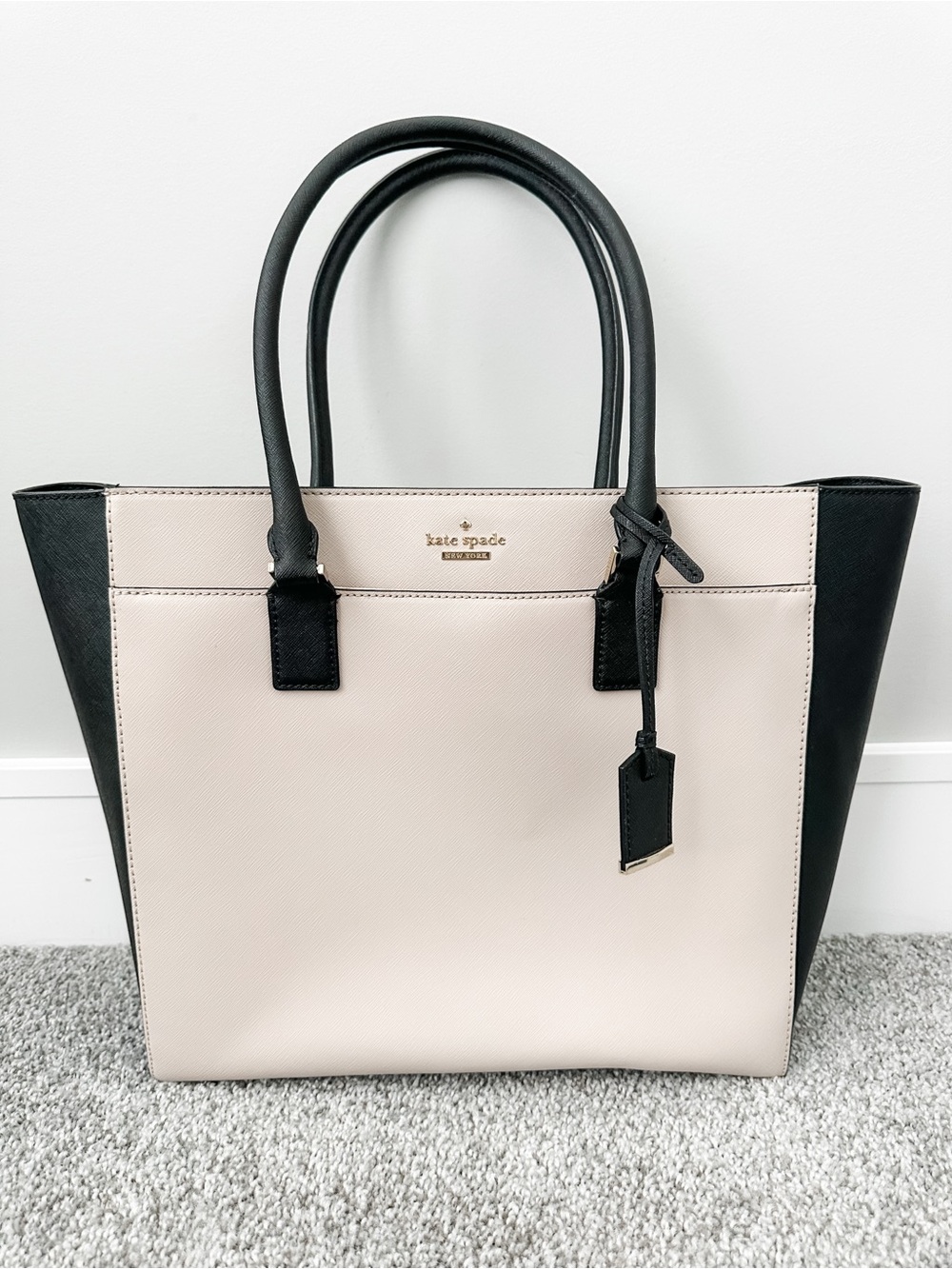 kate spade New York Two-Tone Black and Cream Tote